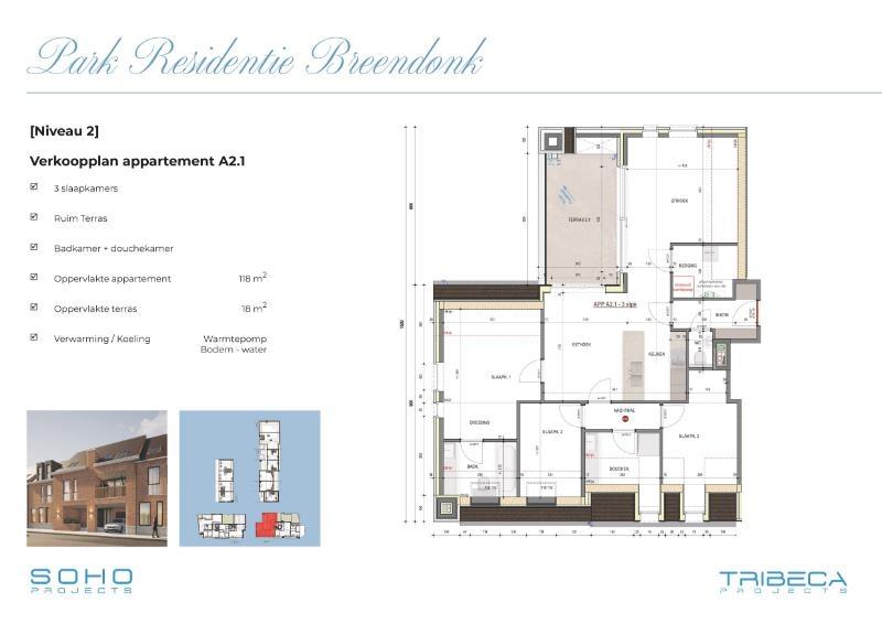 Appartement te  in Puurs 2870 349000.00€ 3 slaapkamers 118.00m² - Zoekertje 47545