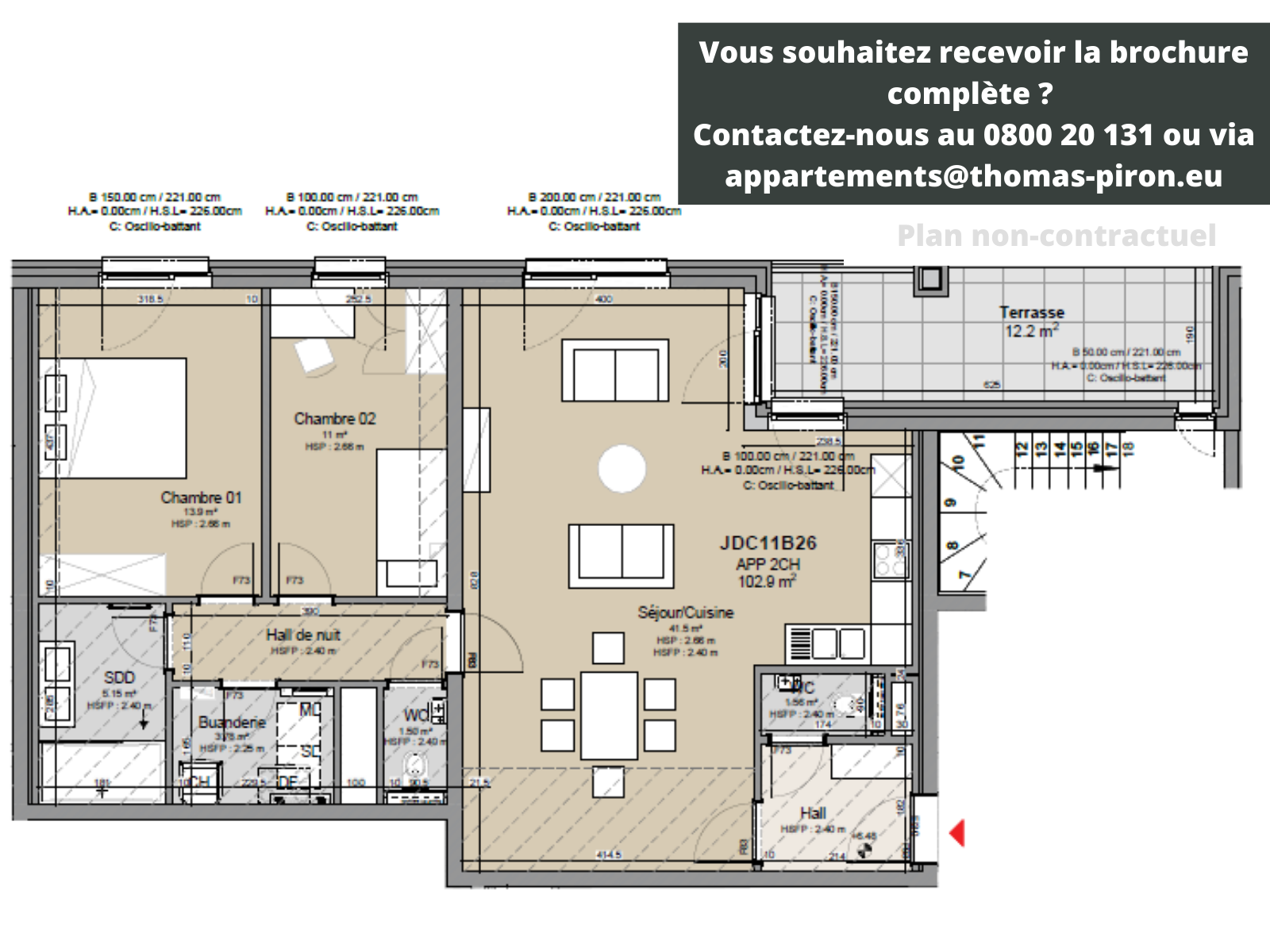 Appartement à vendre à Louvain-la-Neuve 1348 475000.00€ 2 chambres 103.00m² - Annonce 107445
