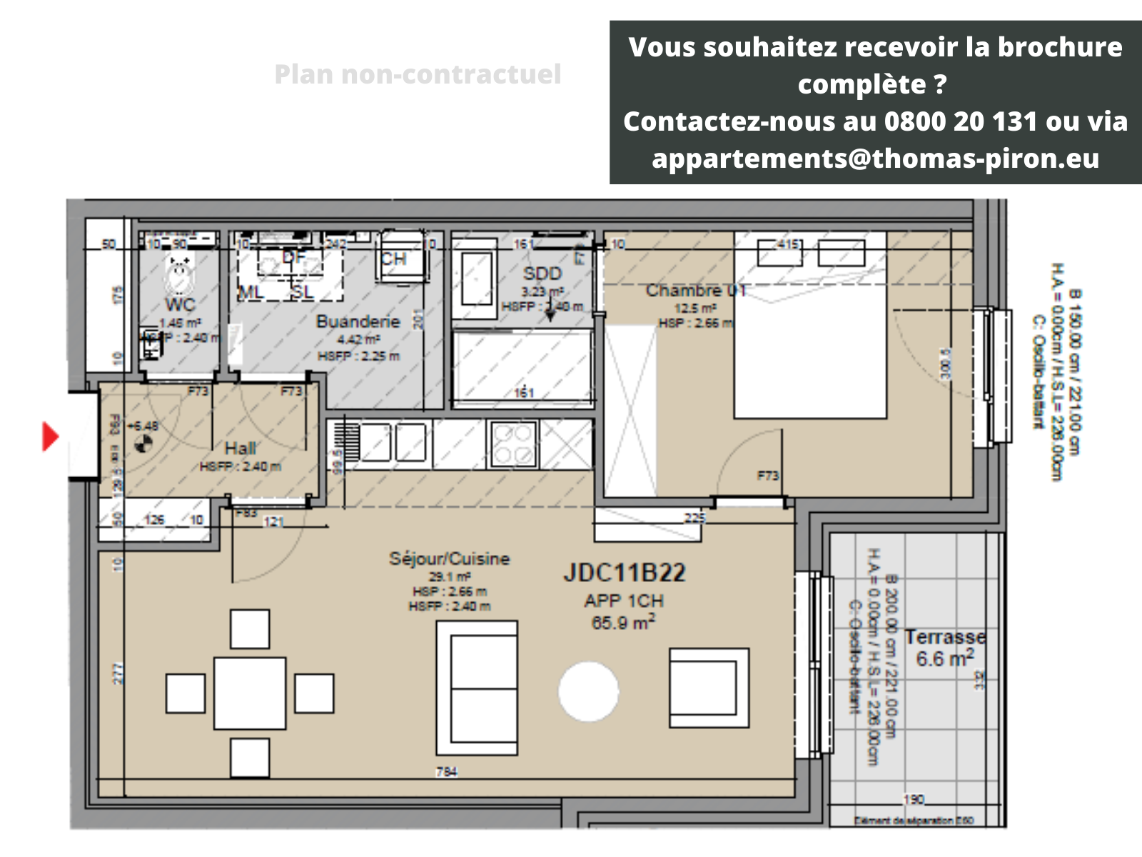 Appartement à vendre à Louvain-la-Neuve 1348 310000.00€ 1 chambres 66.00m² - Annonce 107448