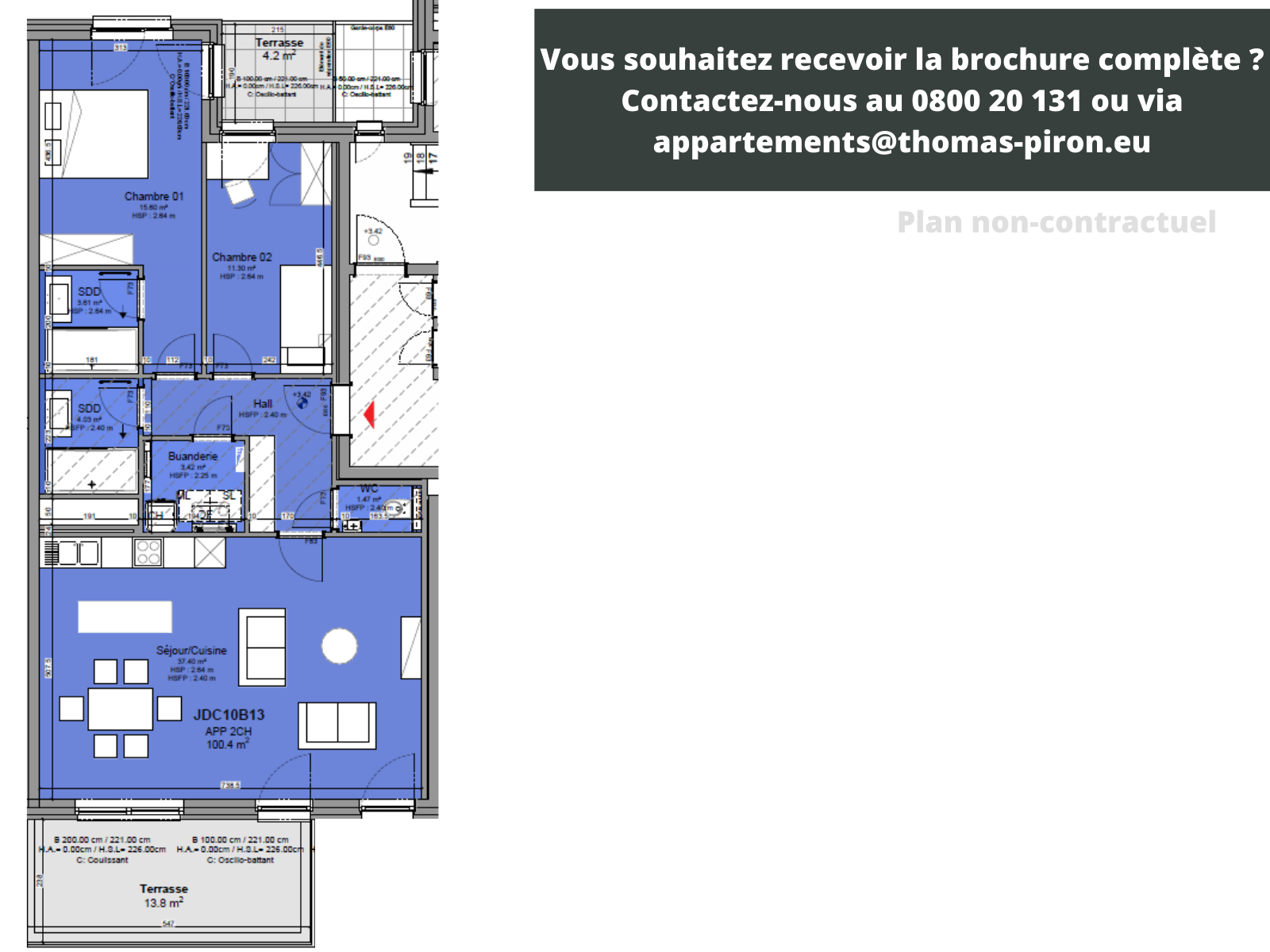 Appartement à vendre à Louvain-la-Neuve 1348 455000.00€ 2 chambres 100.00m² - Annonce 107377