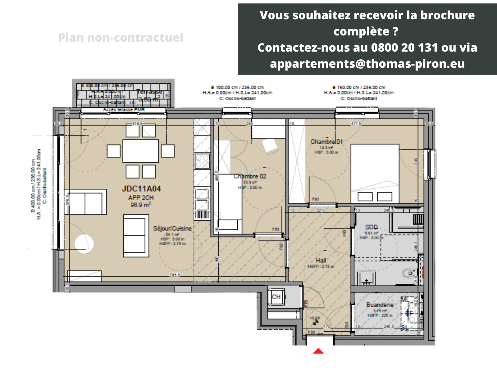 Appartement à vendre à Louvain-la-Neuve 1348 450000.00€ 2 chambres 97.00m² - Annonce 106549
