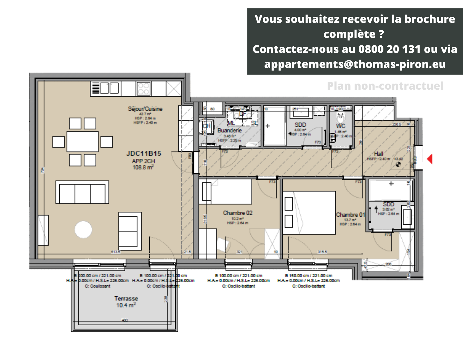 Appartement à vendre à Louvain-la-Neuve 1348 545000.00€ 2 chambres 109.00m² - Annonce 106882
