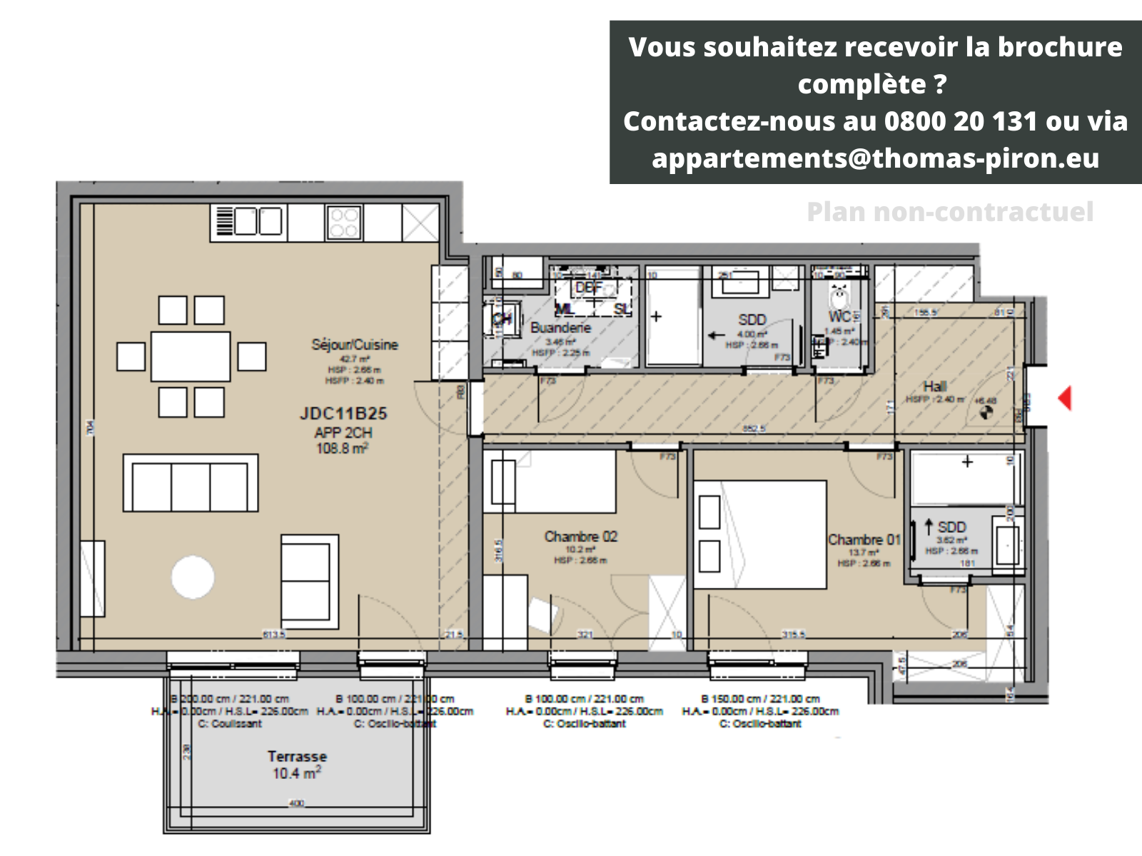 Appartement à vendre à Louvain-la-Neuve 1348 560000.00€ 2 chambres 109.00m² - Annonce 107446