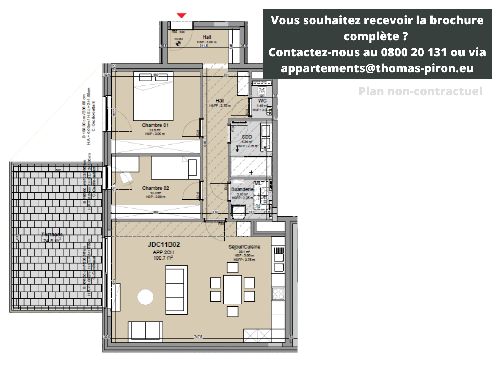 Appartement à vendre à Louvain-la-Neuve 1348 525000.00€ 2 chambres 101.00m² - Annonce 106547