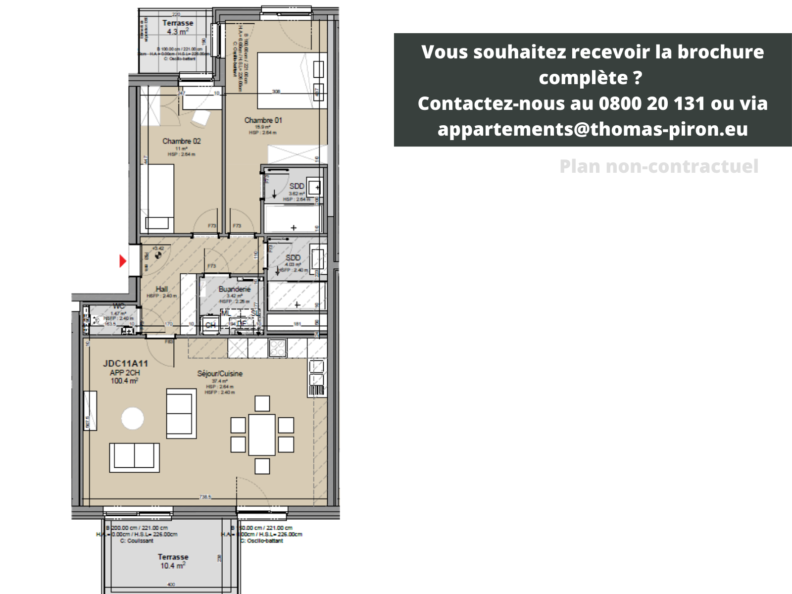 Appartement à vendre à Louvain-la-Neuve 1348 530000.00€ 2 chambres 100.00m² - Annonce 106546