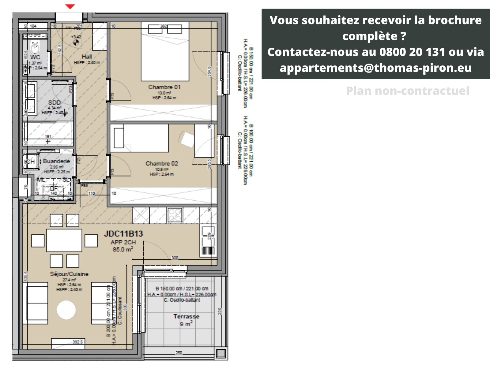Appartement à vendre à Louvain-la-Neuve 1348 395000.00€ 2 chambres 85.00m² - Annonce 106883