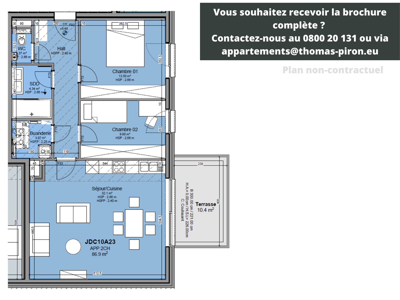 Appartement à vendre à Louvain-la-Neuve 1348 425000.00€ 2 chambres 87.00m² - Annonce 106409