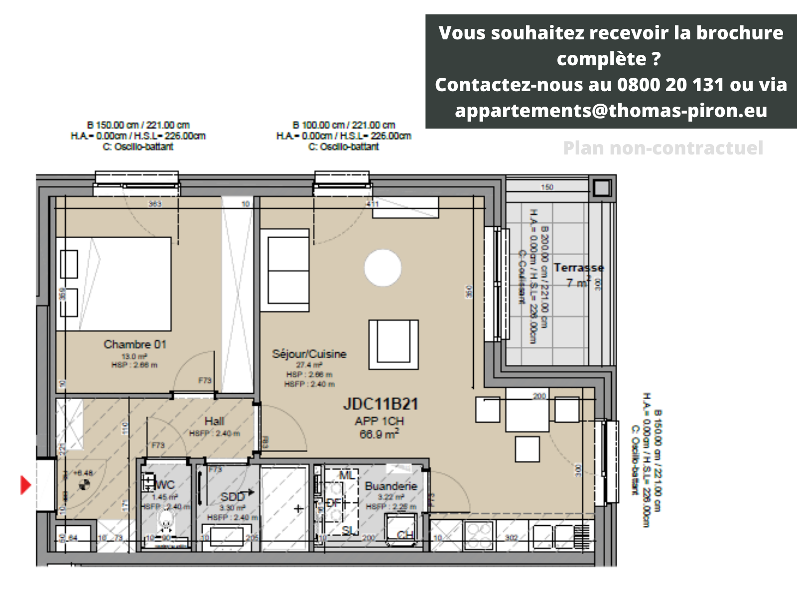 Appartement à vendre à Louvain-la-Neuve 1348 335000.00€ 1 chambres 67.00m² - Annonce 106880