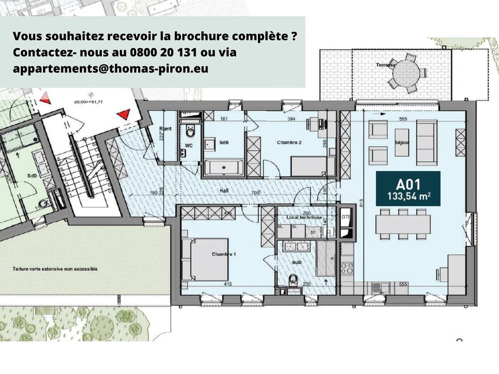 Appartement à vendre à Rixensart 1330 513000.00€ 2 chambres 134.00m² - Annonce 110403