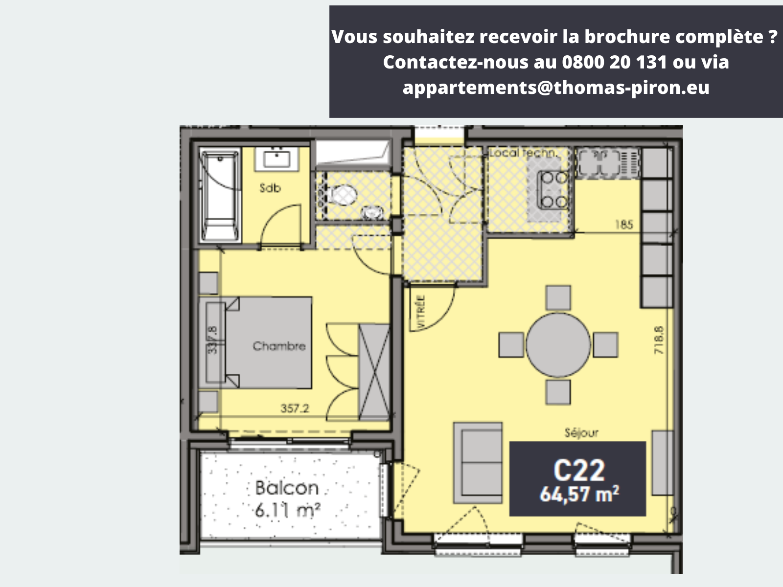 Appartement à vendre à Nivelles 1400 285000.00€ 1 chambres 64.57m² - Annonce 118292