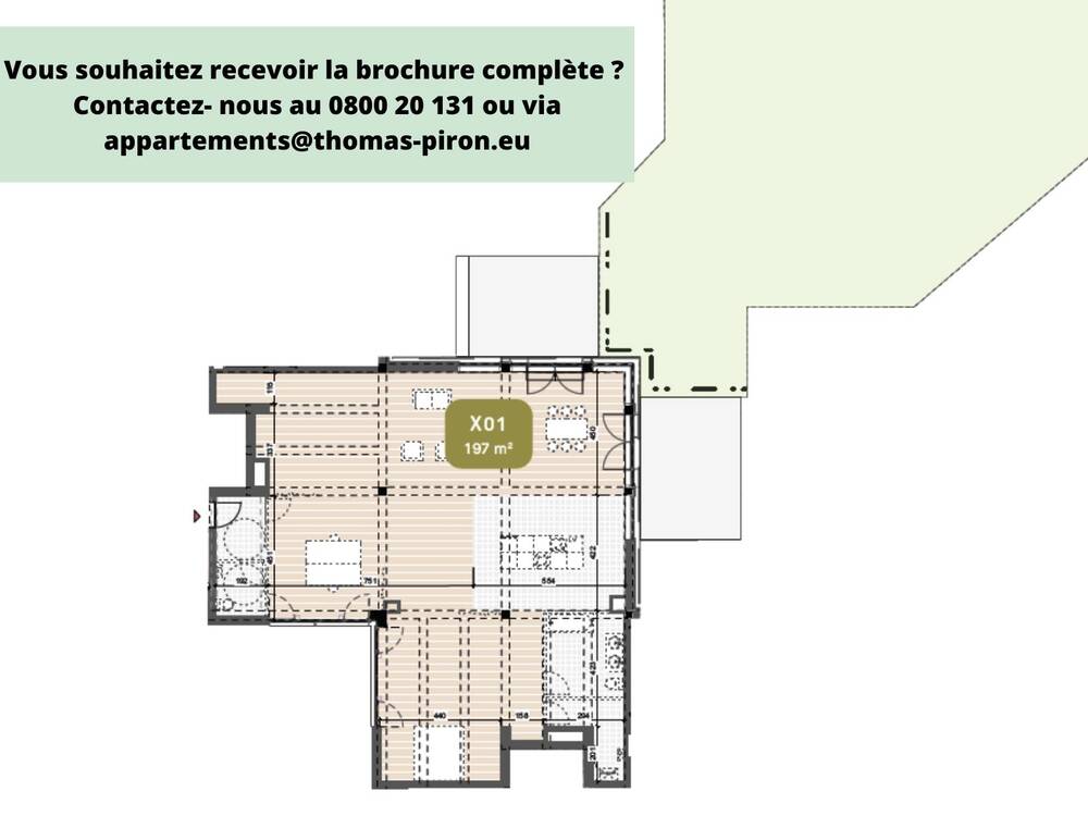 Appartement à vendre à Wavre 1300 296000.00€ 2 chambres 197.00m² - Annonce 126749