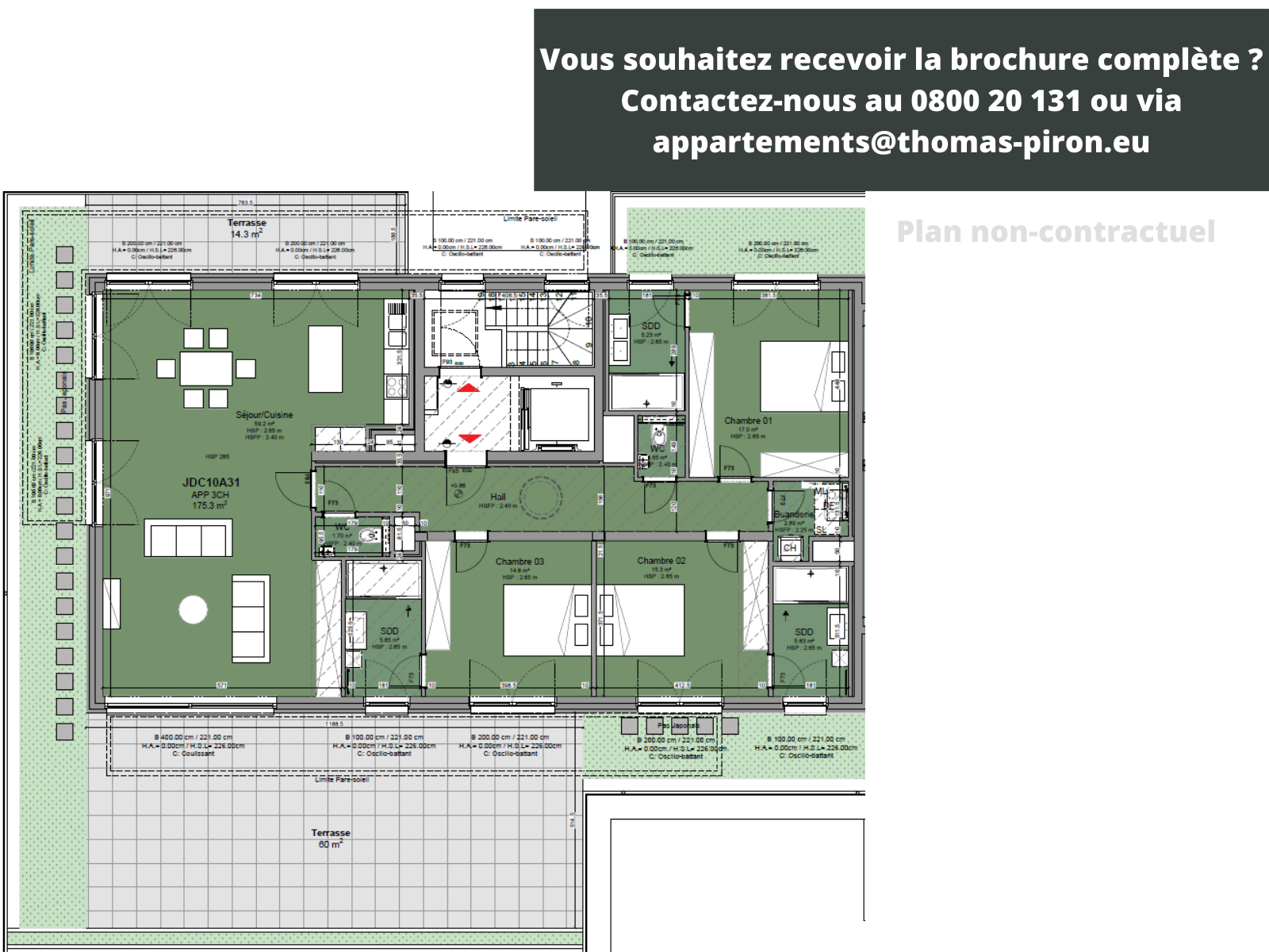 Appartement te  koop in Louvain-la-Neuve 1348 1000000.00€ 3 slaapkamers 175.00m² - Zoekertje 196231